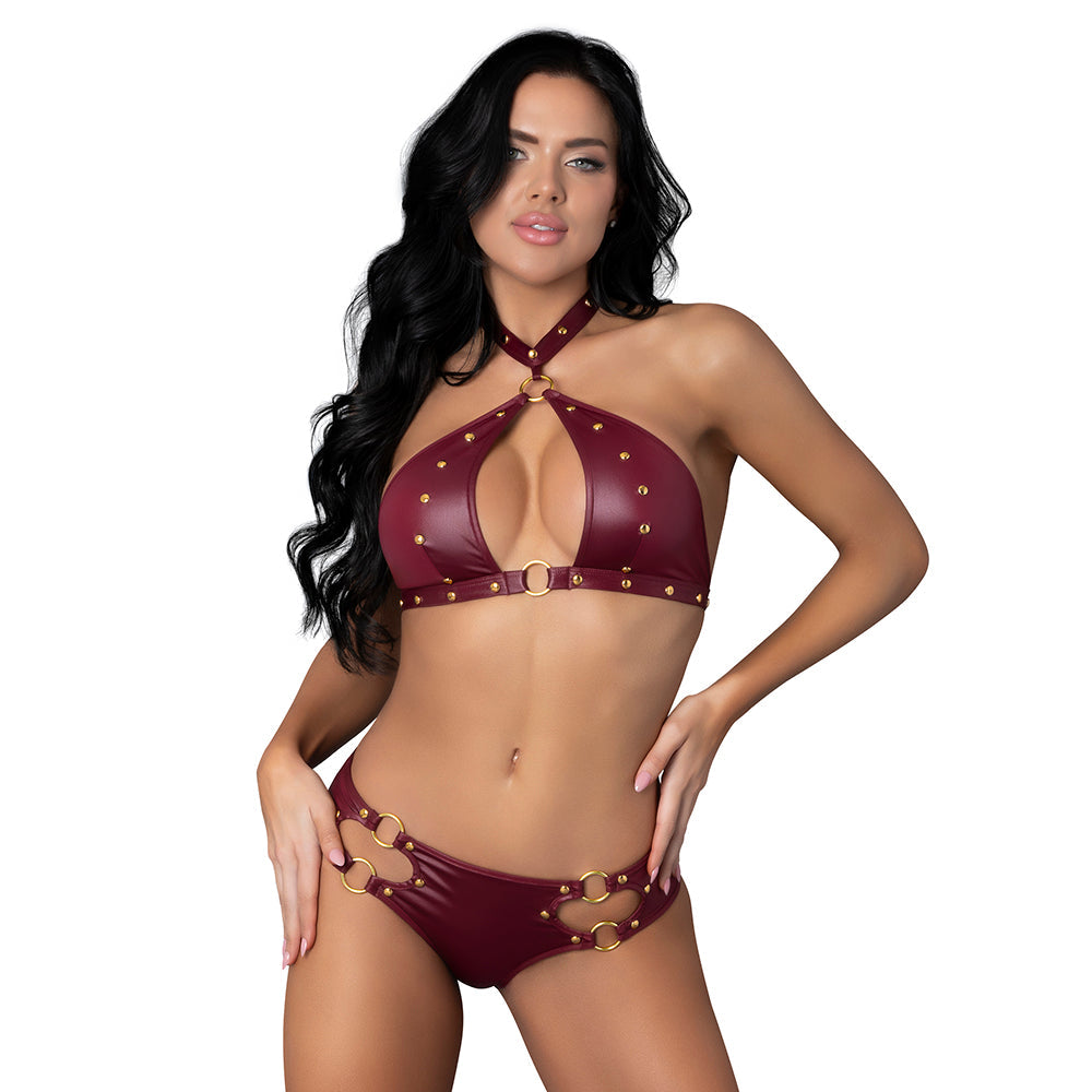 Juno BDSM Lingerie Set in Burgundy by Male Power